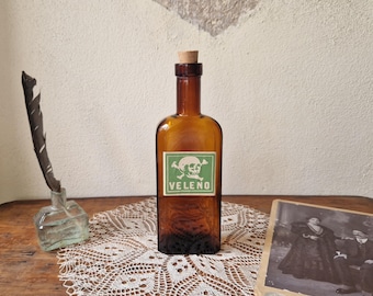 Antique Poison bottle Apothecary Pharmacy, druggist, medical oddity, vintage curiosity