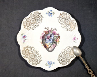 Anatomic Heart Upcycled Antique Side Plate