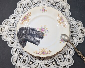 T-Rex Dinosaur Head Vintage Side Plate