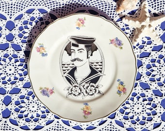 Sailor on Vintage Side Plate