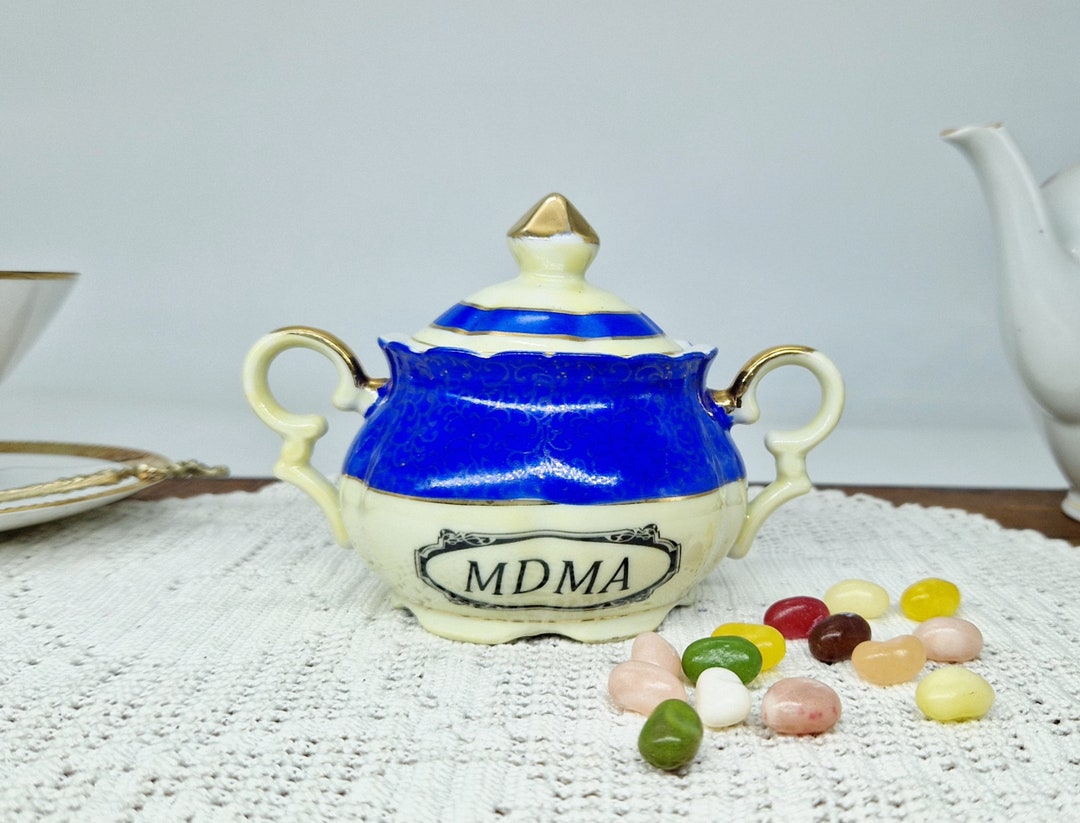 MDMA Antique Sugar Bowl Reworked Sugar Bowl Funny Sugar Etsy