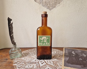 Antique Poison bottle Apothecary Pharmacy, druggist, medical oddity, vintage curiosity