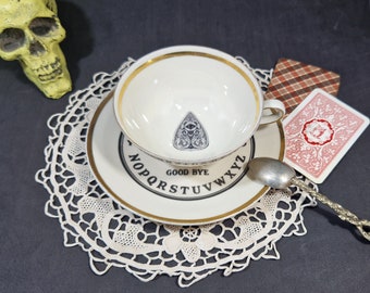Ouija Board Theme Vintage 50s Teacup and Saucer