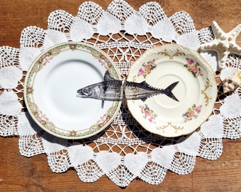 Fish Set 2 Vintage Small Plates