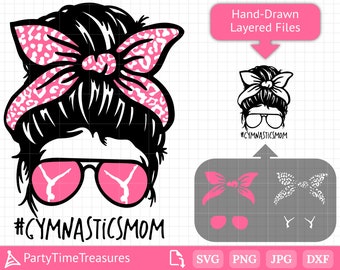 Gymnastics Mom Svg, Gymnastics Svg for Shirt Crafts, Png, Dxf, Pdf - PT1342