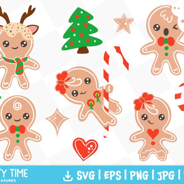 Gingerbread Man SVG, Cute Gingerbread Clipart, Naughty Gingerbread Woman, Christmas Cookie Baking Clipart, Funny Christmas SVG - PT1535