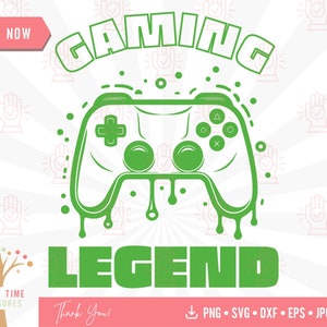 ゲーマー SVG PNG、ゲームレジェンド クリップアート、ビデオ ゲーム コントローラー SVG、ゲーマー向け DIY ギフト カット ファイル、クールなゲーマー シャツの引用 SVG
