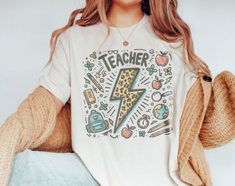 Cute Retro Teacher PNG T-Shirt Design, Fall Vibes Back to School Sublimation Design, Autumn Png, Teacher Fall Design