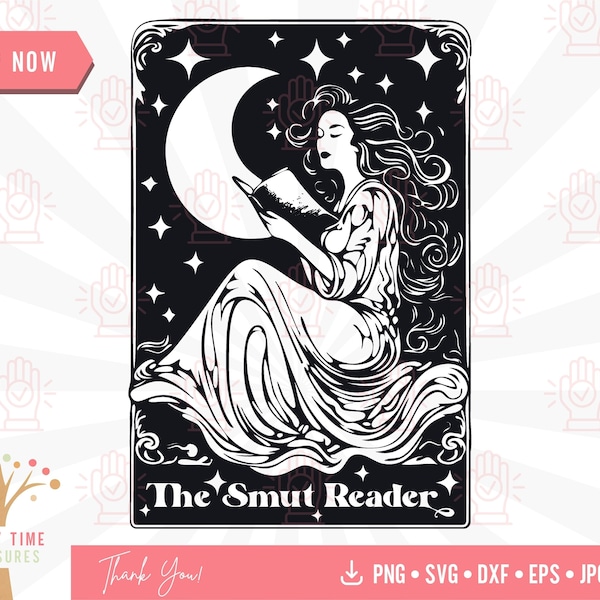 The Smut Reader Tarot Card Svg, Fantasy Romance Book Lover Png, Reading Smutty Books Clipart, Spicy Book Club Gift