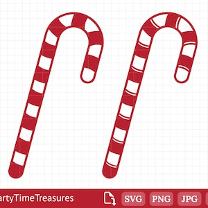 Candy Cane SVG, Christmas Svg, Candy Svg, Candy Cane Clipart, Holiday Svg, Png, Dxf, Cricut, Silhouette, Cutting File - PT1208