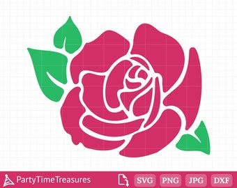 Rose SVG, Flower Svg, Rose Vector Cut File, Floral Svg, Rose Clipart, Png, Cricut, Silhouette, Svg Cutting File - PT1206