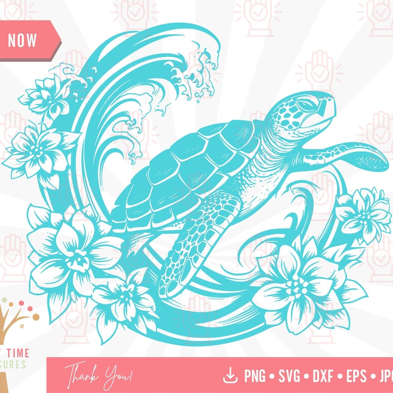 Turtle and Ocean Waves Laser - Etsy