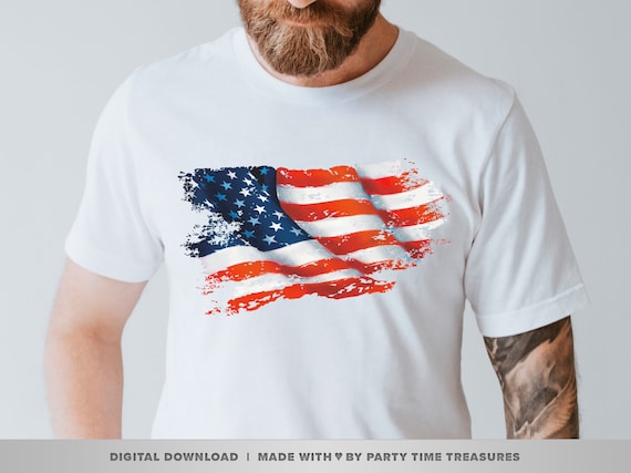 T-shirt Homme Lion USA - Drapeau Américain Patriotique - 100% Coton - Neuf Avec étiquettes