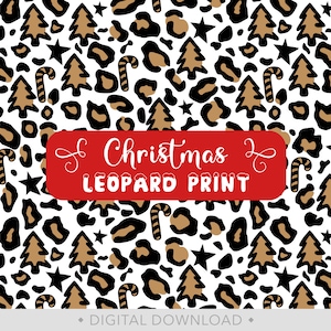 Estampado de leopardo de Navidad svg, patrón de leopardo de vacaciones svg, estampado de guepardo svg, animal print svg, svg de Navidad, png - PT1450