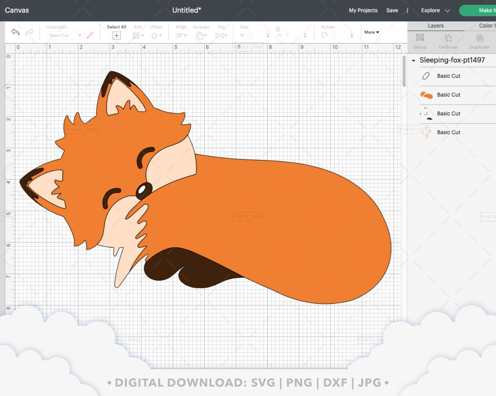Cute Fox SVG Sleeping Baby Fox Clipart Woodland Animals Cut | Etsy