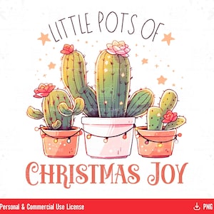 Imágenes prediseñadas PNG de cactus de Navidad, diseño de sublimación de Navidad occidental para amantes de los cactus