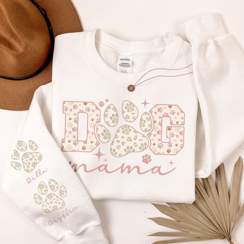 Leopard Dog Mama Sleeve Design PNG, Dog Lover Mothers Day Sublimation Design PNG, Animal Print Mama Shirt Png, Dog Mom Life