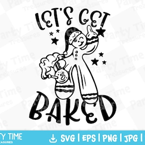 Let&#39;s Get Baked SVG, Funny Christmas Gingerbread Man Svg, Xmas Rolling Tray Svg, Stoner Christmas Pot Head Gift - PT1546