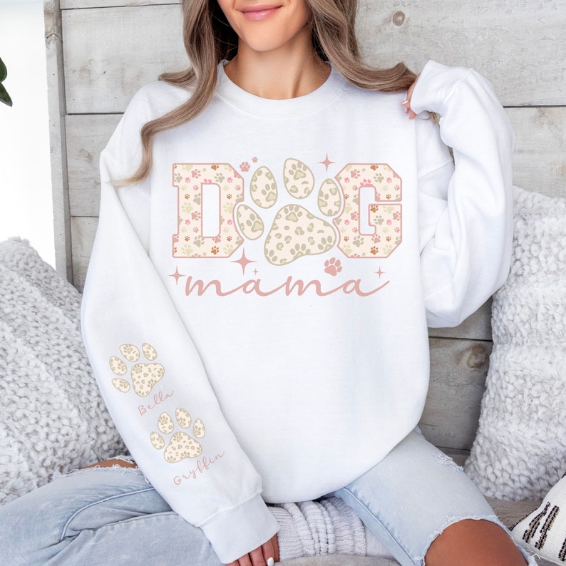 Leopard Dog Mama Sleeve Design PNG, Dog Lover Mothers Day Sublimation Design PNG, Animal Print Mama Shirt Png, Dog Mom Life