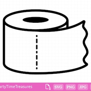Toilettenpapier SVG, Toilettenpapier Clipart, druckbare T-Shirt Grafik, Badezimmer Clipart, Png, Jpg, Cricut, Silhouette - PT1182