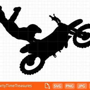 Dirt Bike SVG, Moto Motocross Dirt Bike Stunt Racing Clipart, Png, Dxf, Pdf - PT1377