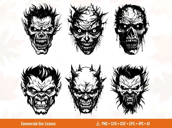 Halloween Scary Face Vector Art PNG Images