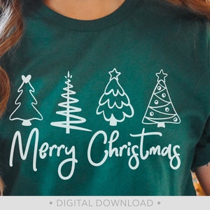 Merry Christmas Svg, Christmas Svg, Christmas Shirt Svg, Christmas Trees Svg, Christmas Cut File, Christmas Clipart - PT1434