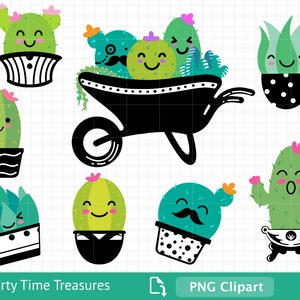 Clipart succulent, Clipart de cactus mignon, Clipart de plante du désert, Png - PT1384
