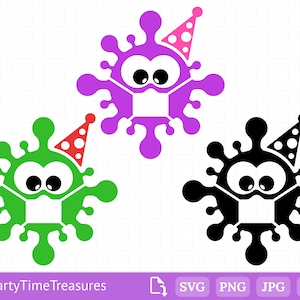 Virus Birthday Svg, Disease Svg, Social Distancing Svg, Virus Cartoon Svg, Virus Clipart, Png, Jpg, Dxf, Cricut, Silhouette - PT1168