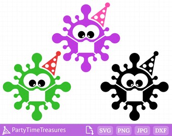 Virus Birthday Svg, Disease Svg, Social Distancing Svg, Virus Cartoon Svg, Virus Clipart, Png, Jpg, Dxf, Cricut, Silhouette - PT1168