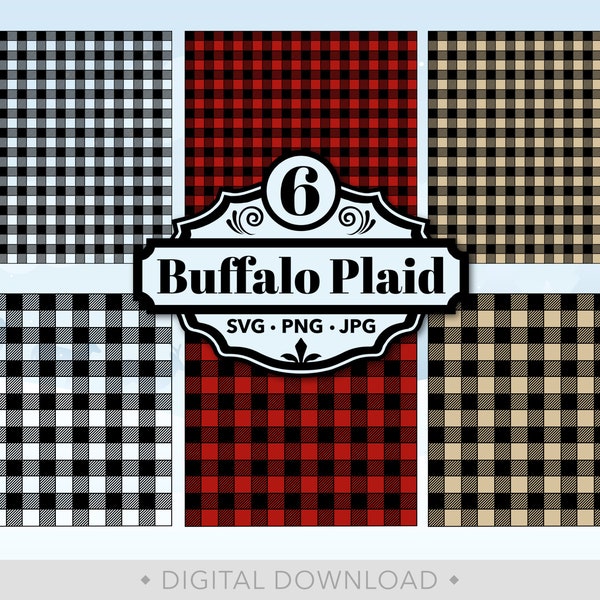 Buffalo Plaid Svg, Plaid Pattern Cut File, Christmas Svg, Farmhouse Svg, Christmas Plaid, Winter Svg, Jpg, Dxf - PT1219