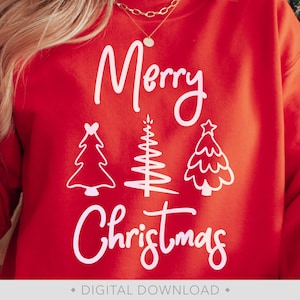 Merry Christmas Svg, Christmas Svg, Christmas Shirt Svg, Christmas Trees Svg, Christmas Cut File, Christmas Clipart - PT1435