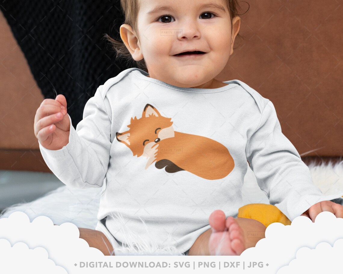 Cute Fox SVG Sleeping Baby Fox Clipart Woodland Animals Cut | Etsy