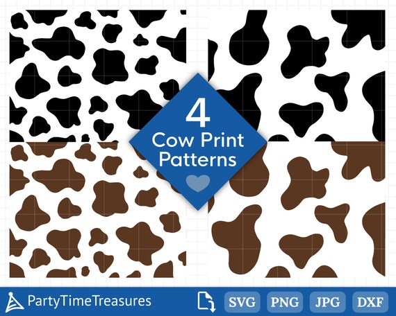 Cow Print Svg, Cow Pattern Svg, Cow Spots, Animal Print, Jpg, Png, Dxf, Commercial Use - PT1224