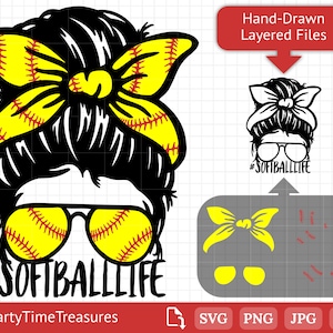 Softball Life Svg, Softball Clipart for Shirt Crafts, Png, Dxf, Pdf - PT1350