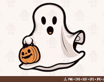Fantasma carino in formato SVG, Fantasma spettrale di Halloween in formato PNG, Maglietta di Halloween in formato SVG, Boo in formato SVG, Clipart di fantasmi, Jack-O-Lantern in formato SVG, Dolcetto o scherzetto