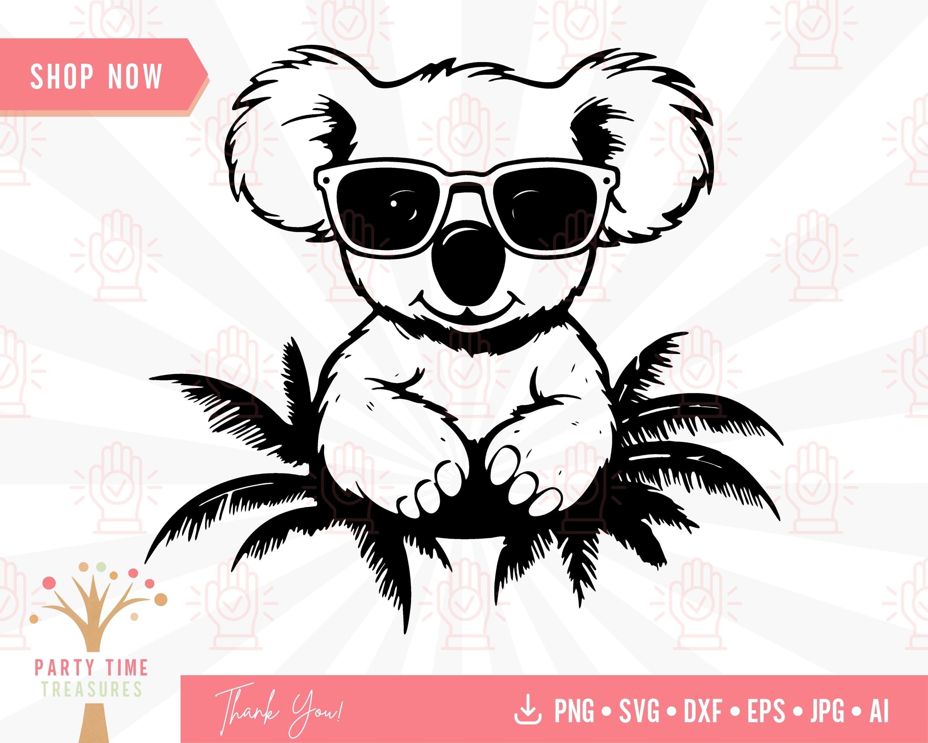 サングラスをかけた赤ちゃんコアラのSVG、かわいい動物園の動物のSVG