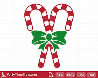 Candy Canes SVG, Christmas Candy Svg, Holiday Svg, Png, Dxf, Cricut, Silhouette, Cutting File - PT1207