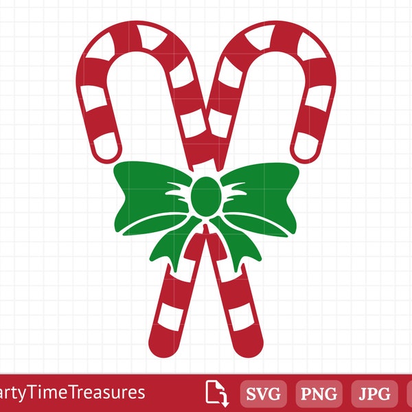 Candy Canes SVG, Christmas Candy Svg, Holiday Svg, Png, Dxf, Cricut, Silhouette, Cutting File - PT1207