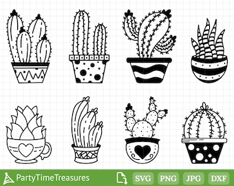 Cactus Svg, Succulent Svg, Png, Dxf, Pdf - PT1334