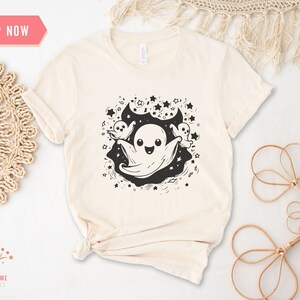 Spooky Kinder Halloween Geist Shirt svg, minimalistische Halloween Clipart, Spooky Vibes svg, niedlicher Geist svg, Halloween Shirt svg