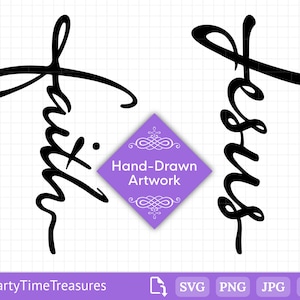 Faith Svg, Faith Cross Svg, Jesus Svg, Christian Svg, Religious Svg, Png, Dxf, Pdf - PT1264