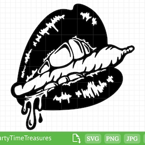 Weed Lips SVG, Marijuana Cannabis Dripping Lips SVG for Stickers ...