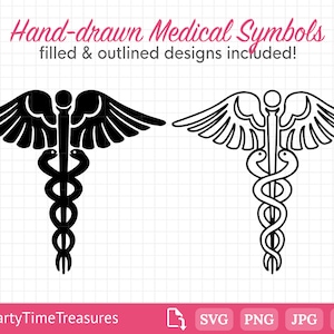 Medical Symbol SVG, Nurse Svg, Caduceus Svg, Medical Logo Svg, Png, Dxf, Pdf - PT1314