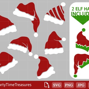 Chapéu De Natal Svg, Chapéu De Natal Svg, Chapéu De Elfo Svg, Arquivo Svg De Natal, Png, Dxf - PT1216