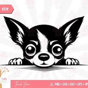 Peeking Chihuahua Svg, Dog Lover Png, Dog Breed Svg, Chihuahua Mom