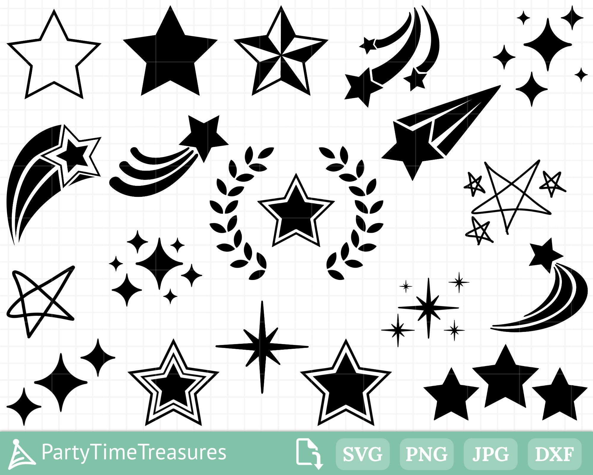 Star Svg Bundle Sparkle Svg Shooting Stars Star Outline | Etsy