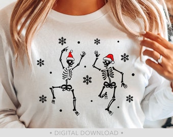 Christmas Dancing Skeleton Svg, Christmas Shirt Svg, Dancing Skeletons, Funny Christmas Svg, Christmas Png - PT1429