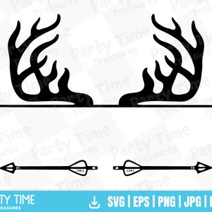 Deer Hunting Frame Svg, Bow Hunting Svg, Deer Antler Svg, Deer Name Frame, Hunting Season Svg, Antler Monogram Split Frame - PT1561
