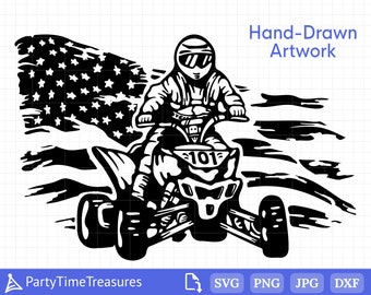 ATV Svg, Off Road Svg, Quad Svg, vierwieler Svg, Dxf, SVG-bestand voor snijden - PT1243